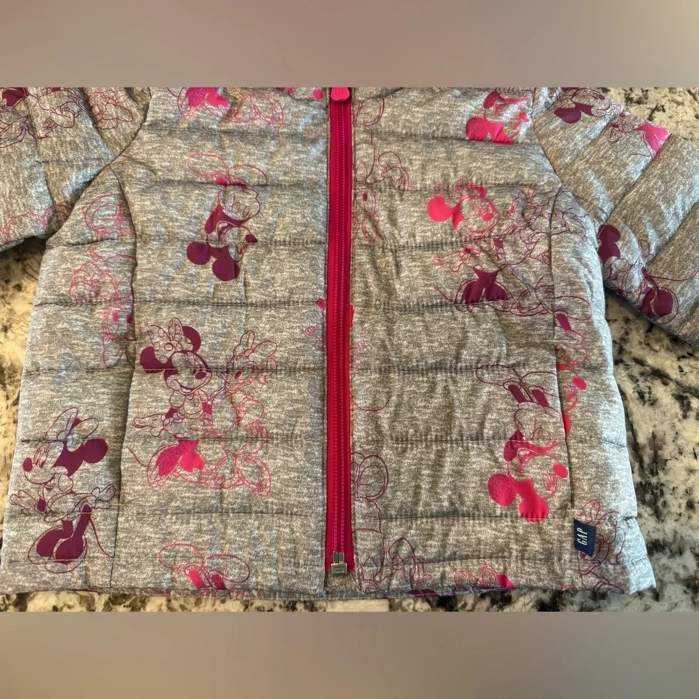 Gray and Pink Hooded Jacket DISNEY‎ Mickey and Minnie Mouse 6-12mo puffer jacket